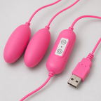 USB-Powered Pink Dual Egg Vibrator charging and control details
