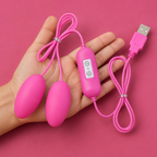 USB-Powered Pink Dual Egg Vibrator design and structural details