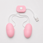 USB Dual Egg Vibrator with Pattern Options side-angle view