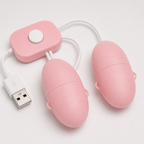 USB Dual Egg Vibrator with Pattern Options rear-angle view