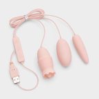 USB-Powered Triple-Head Licking Vibrator side-angle view