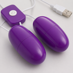 USB Dual Egg Vibrator with Licking Sleeve rear-angle view
