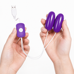 USB Dual Egg Vibrator with Licking Sleeve front product view