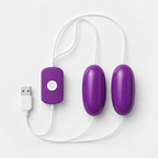 USB Dual Egg Vibrator with Licking Sleeve side-angle view