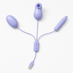 USB-Powered Triple Egg Vibrator side-angle view