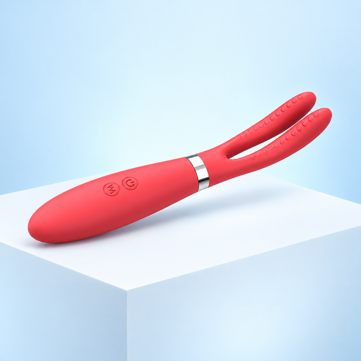 Red Silicone Vibrating Nipple Clip Wand — gallery:01