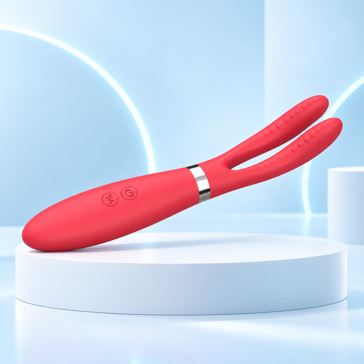 Red Silicone Vibrating Nipple Clip Wand — gallery:02