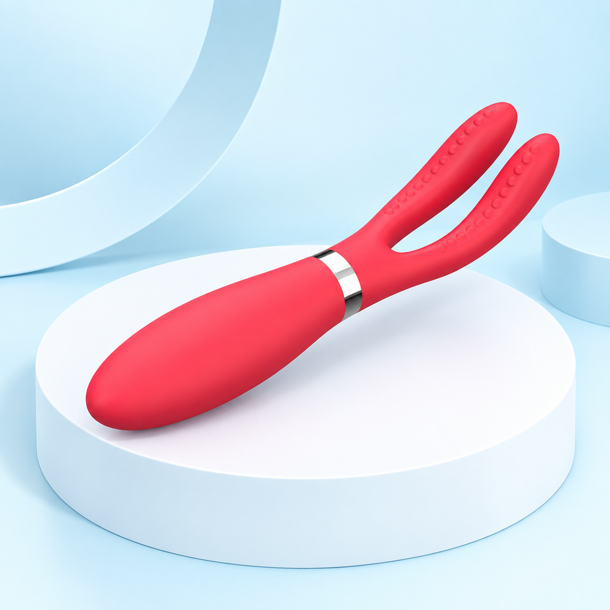 Red Silicone Vibrating Nipple Clip Wand — gallery:03