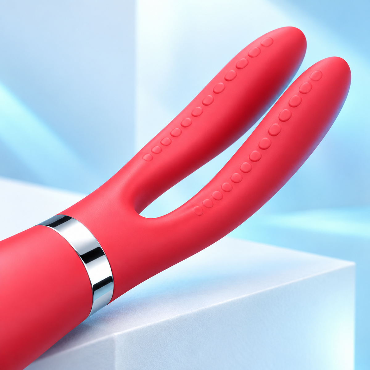 Red Silicone Vibrating Nipple Clip Wand — gallery:05