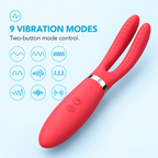 Red Silicone Vibrating Nipple Clip Wand — gallery:06