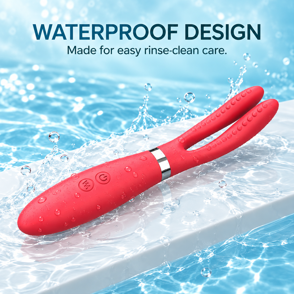 Red Silicone Vibrating Nipple Clip Wand — gallery:07