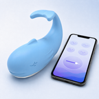 App-Controlled Whale-Shaped Egg Vibrator side-angle view