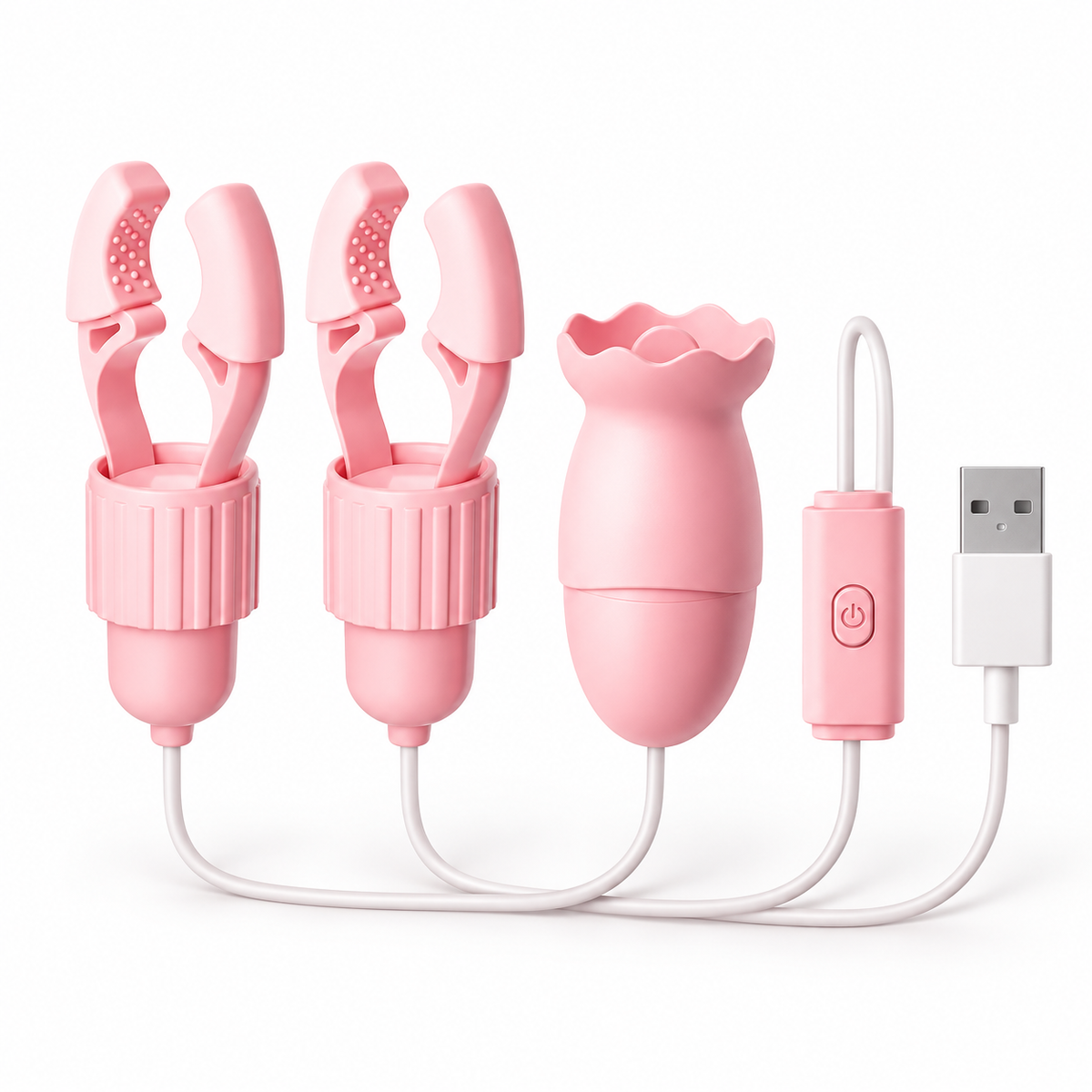 Pink USB Suction Nipple Clip Set — gallery:01