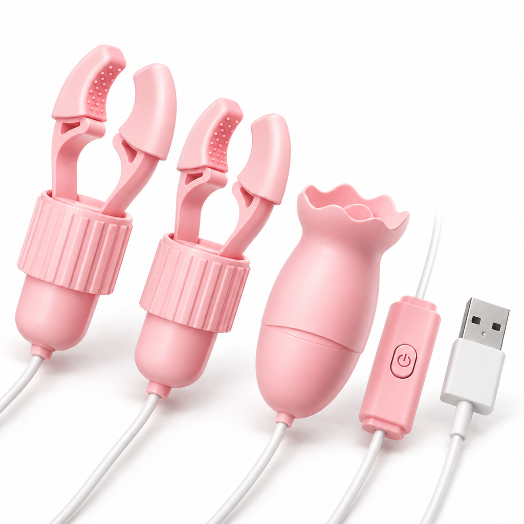 Pink USB Suction Nipple Clip Set — gallery:02