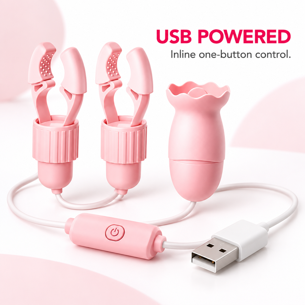 Pink USB Suction Nipple Clip Set — gallery:06