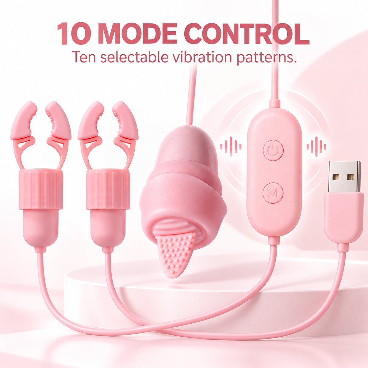 Pink USB Vibrating Nipple Clip Set — gallery:04