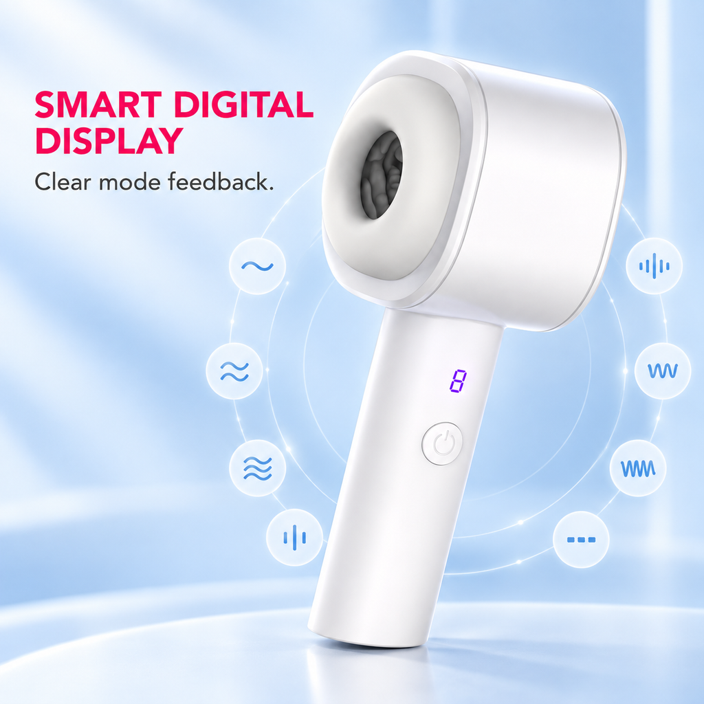 M60 White Automatic Thrusting Suction Masturbator charging and control details