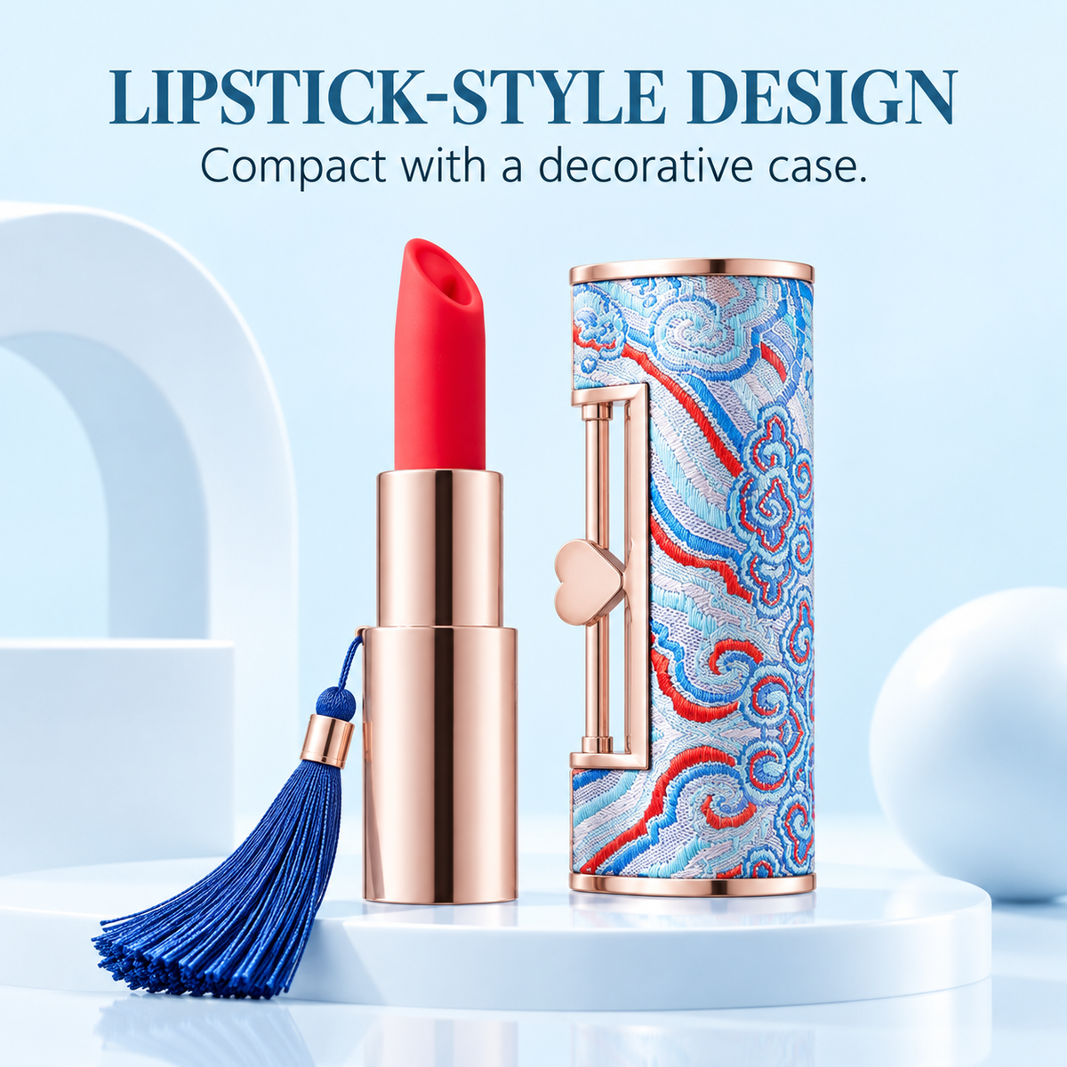 10-Mode Blue Brocade Lipstick Vibrator — gallery:04