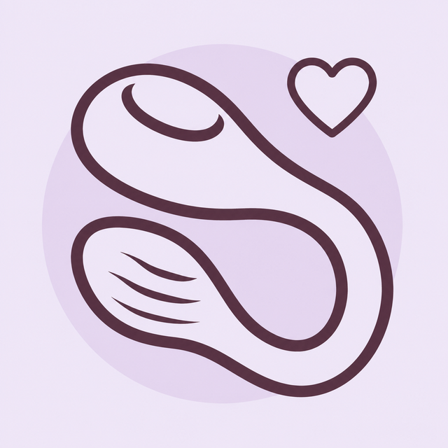 Minimal line drawing of a couples wellness device