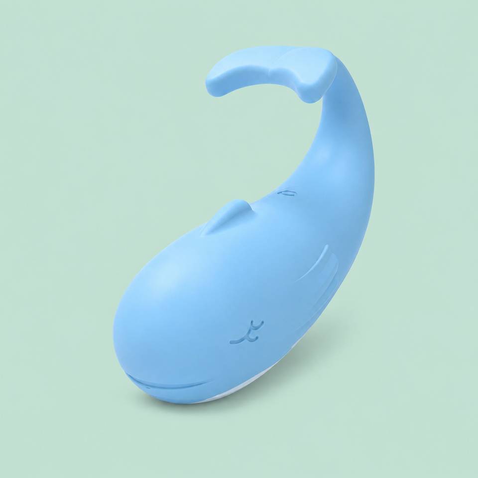App-controlled whale-shaped egg vibrator