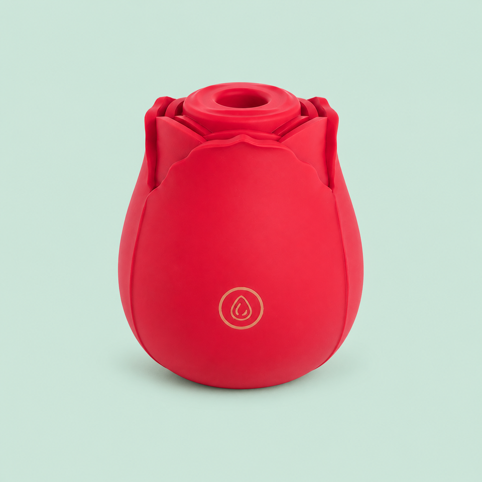 Rose-shaped suction and licking stimulator