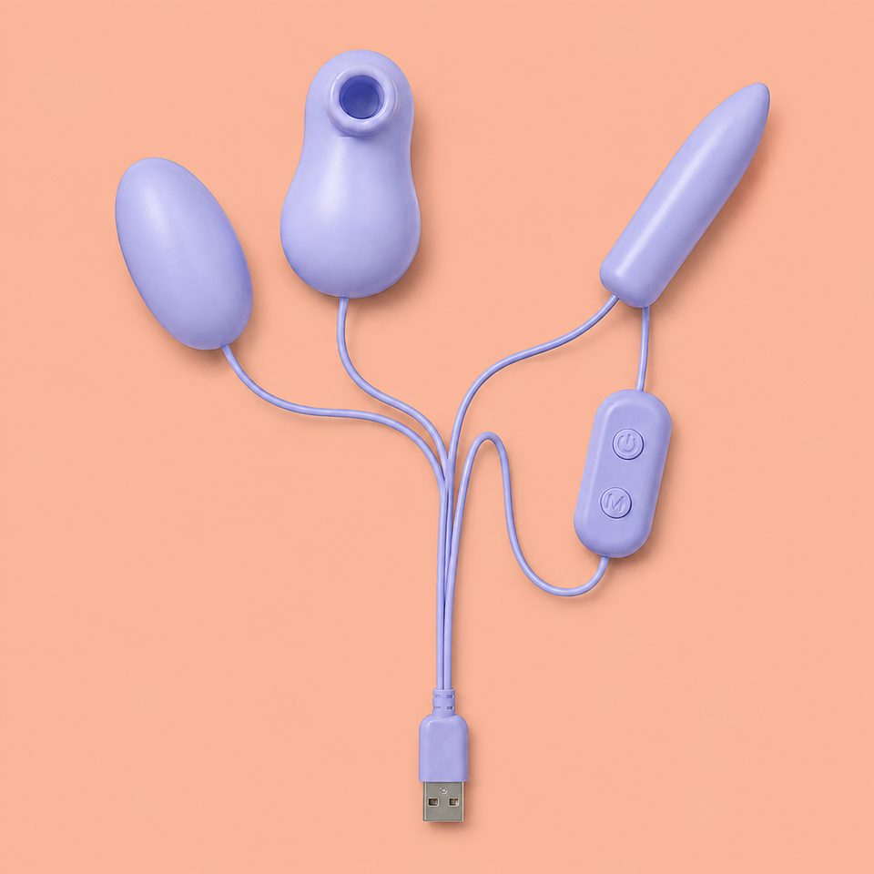 USB-powered triple egg vibrator